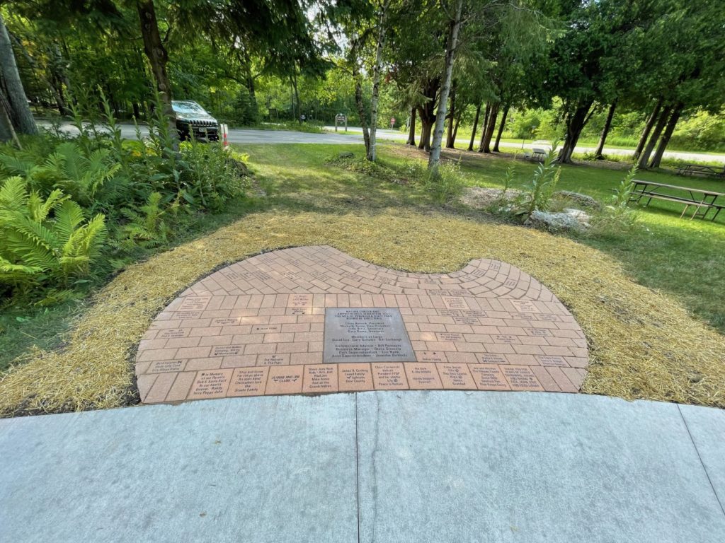A walkway at the Nature Center is made of commemorative bricks that park visitors have donated.