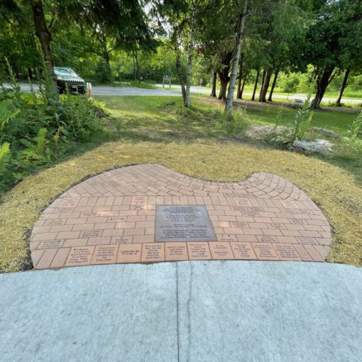 A walkway at the Nature Center is made of commemorative bricks that park visitors have donated.